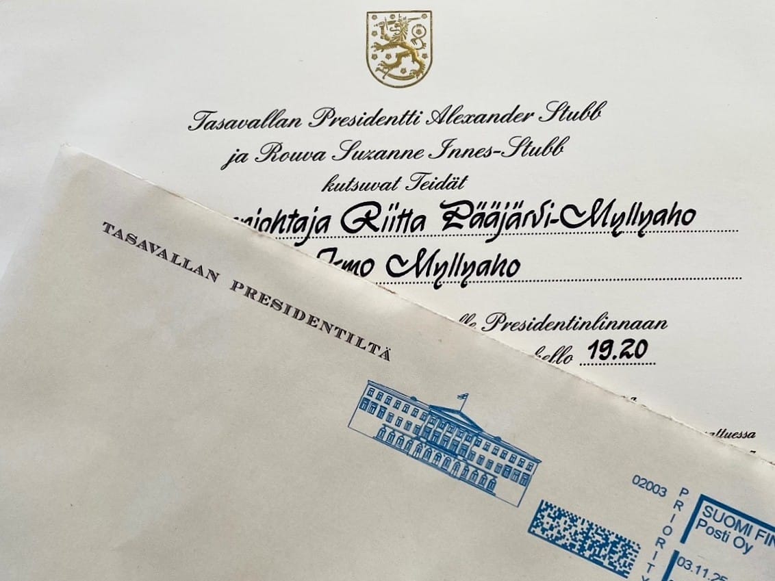 Marraskuun alussa Riitta Pääjärvi-Myllyahon postilaatikkoon tuli arvokas kirje.