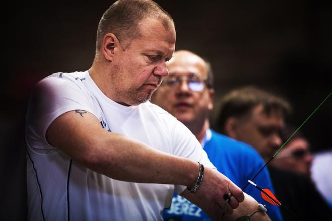 Sisämaastoammunnan hallitseva maailmanmestari Timo Leskinen oli paras myös SM-hallissa. KUVA: JARNO PELLINEN