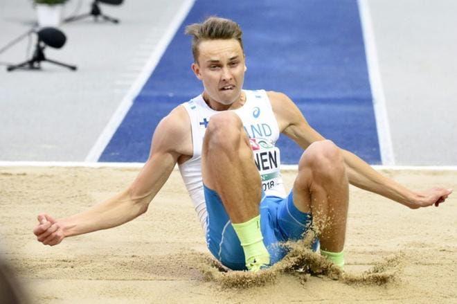 Simo Lipsanen oli yhdeksäs kolmiloikassa. KUVA: LEHTIKUVA/HEIKKI SAUKKOMAA