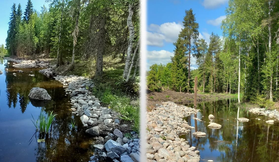 Tilaisuudessa puidaan muun muassa kuvi ssa näkyvän Pahajoen kunnostusta ja lopputulosta.