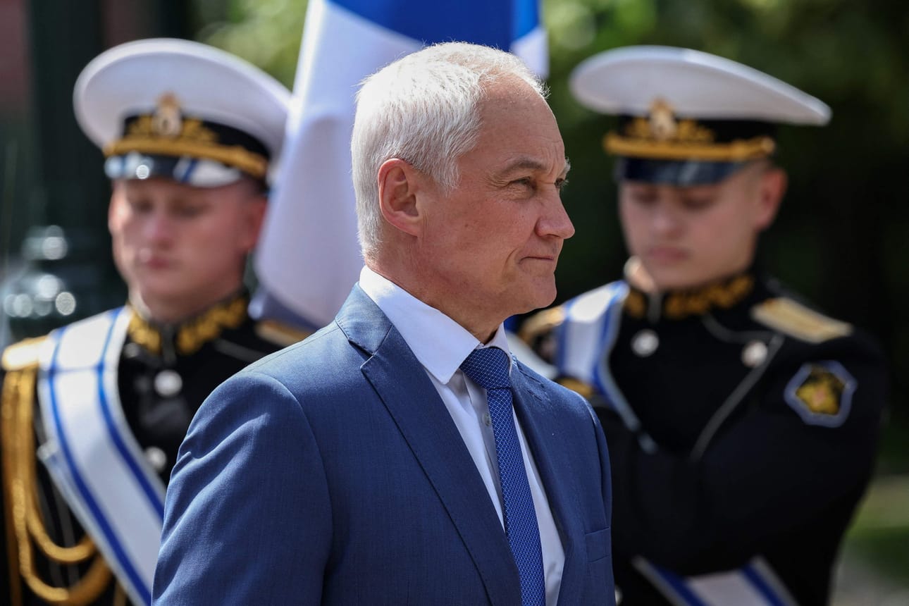 Venäjän puolustusministeri Andrei Belousov kuvattuna 22. kesäkuuta 2024. AFP