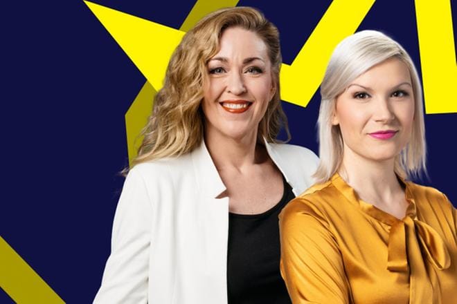 Eurooppapäivän tunnelmia Helsingin Narinkkatorilta. Lähetyksessä kuullaan ajankohtaisia tunnelmia myös mm. Lontoosta, Roomasta ja Barcelonasta. Juontajat Annika Damström ja Sanna Savikko. KUVA: Jyrki Valkama/Yle
