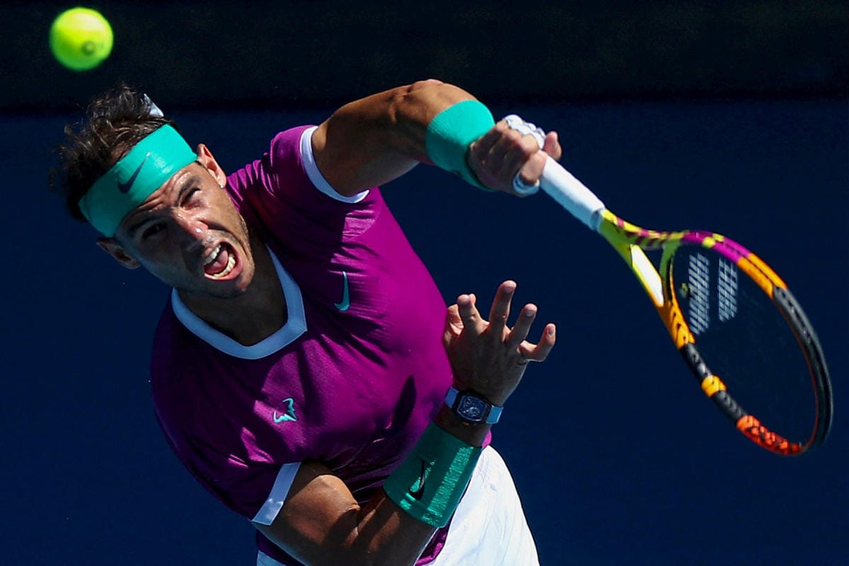 Nadal nujersi ranskalaisen Adrian Mannarinon 7–6. LEHTIKUVA/AFP