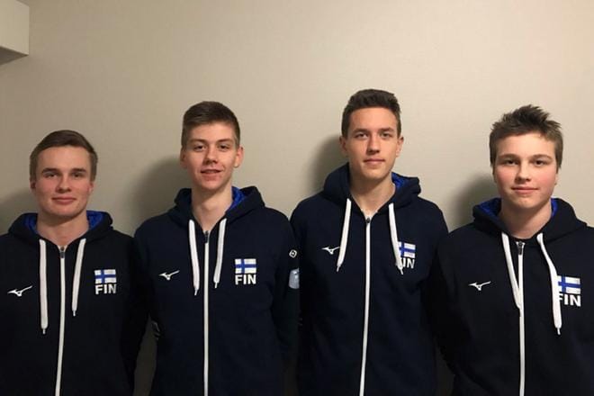 Eemi Pöllänen, Eetu Mäki, Roope Keskinen ja Santeri Välimaa pelasivat Italiassa. KUVA: ATTE PUHOLAINEN