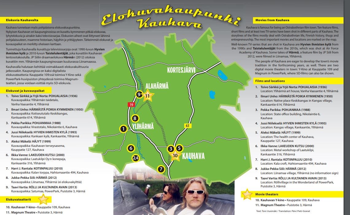 Kauhava on miljöönä kymmenkunnassa elokuvassa. Tänä kesänä määrä kasvaa yhdellä.