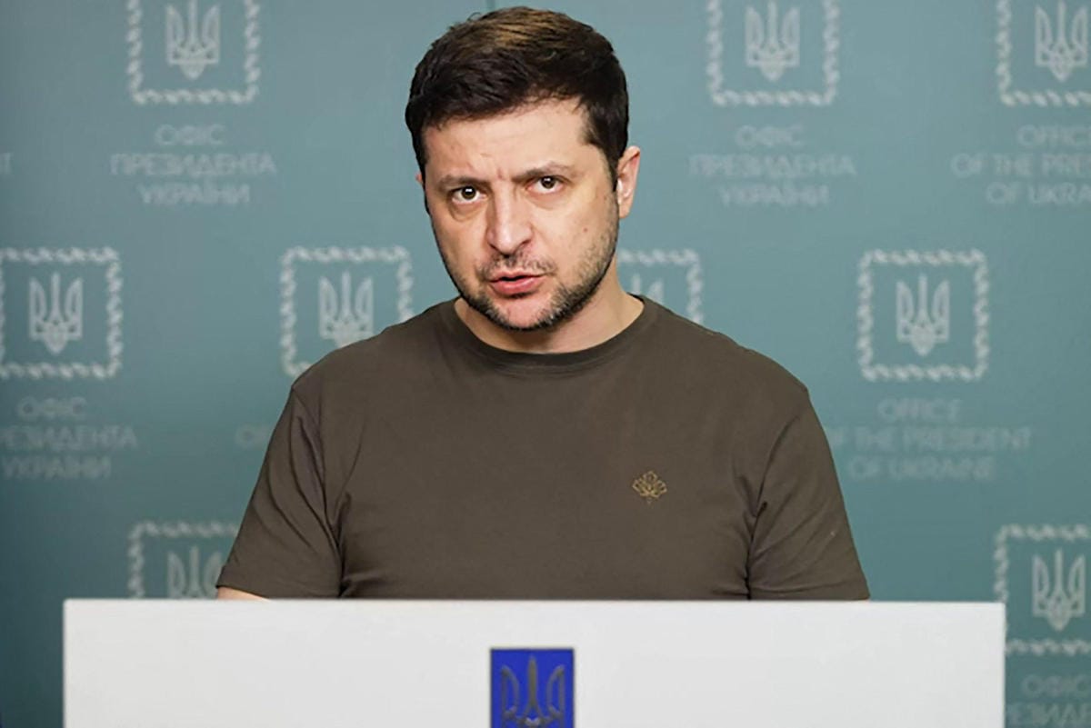 Ukrainan kannan puolueettomuusehdotukseen julkisti presidentti Volodymyr Zelenskyin toimisto. LEHTIKUVA/AFP/ UKRAINIAN PRESIDENCY PRESS OFFICE