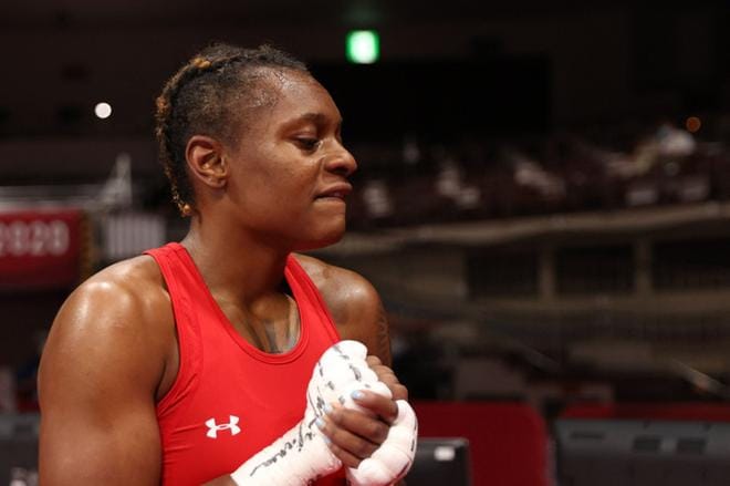 Oshae Lanae Jones iski selkeän voiton ja eteni puolivälieriin. Kuva: Lehtikuva/Buda Mendes