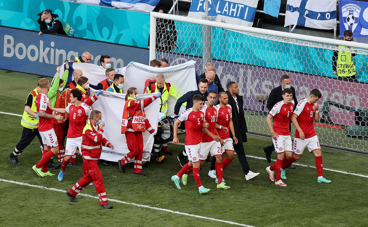 Viime tiedot kertovat, että kentältä paareille viedyn Christian Eriksenin tila olisi tasapainottunut.