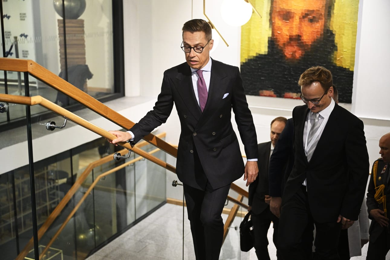 Presidentti Alexander Stubb kertoi kokouksen tunnelmista ulko- ja turvallisuuspolitiikan tapahtumassa Helsinki Security Forumissa perjantaina. LEHTIKUVA / Antti Aimo-Koivisto