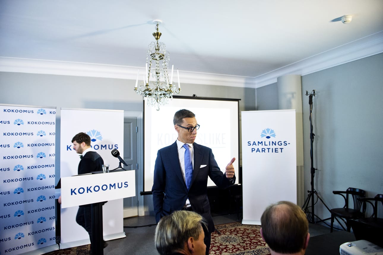 Kokoomus esitteli tulevien eduskuntavaalien vaaliteesit puheenjohtaja Alexander Stubbin johdolla ravintola Sunnissa.