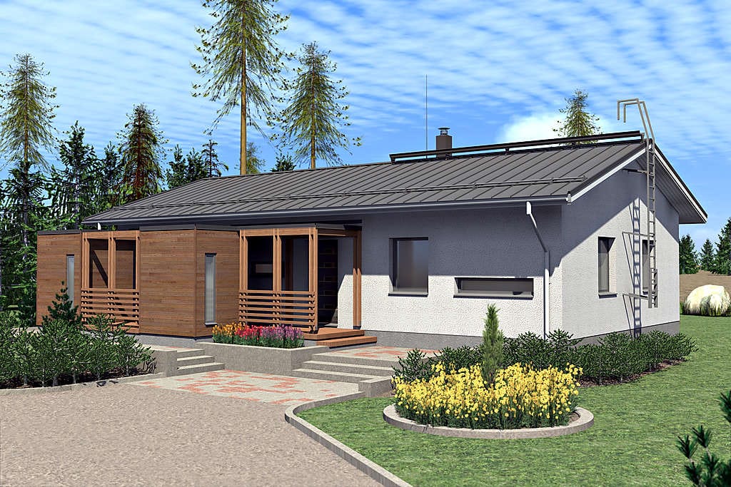 Luja-kivitalon Kivisydän -malliston KS 115 on selkeälinjainen kivitalo, joka saa ilmettä puunvärisistä kuisti- ja varastorakenteista. Huoneistoalaa siinä on 115,5 neliötä.