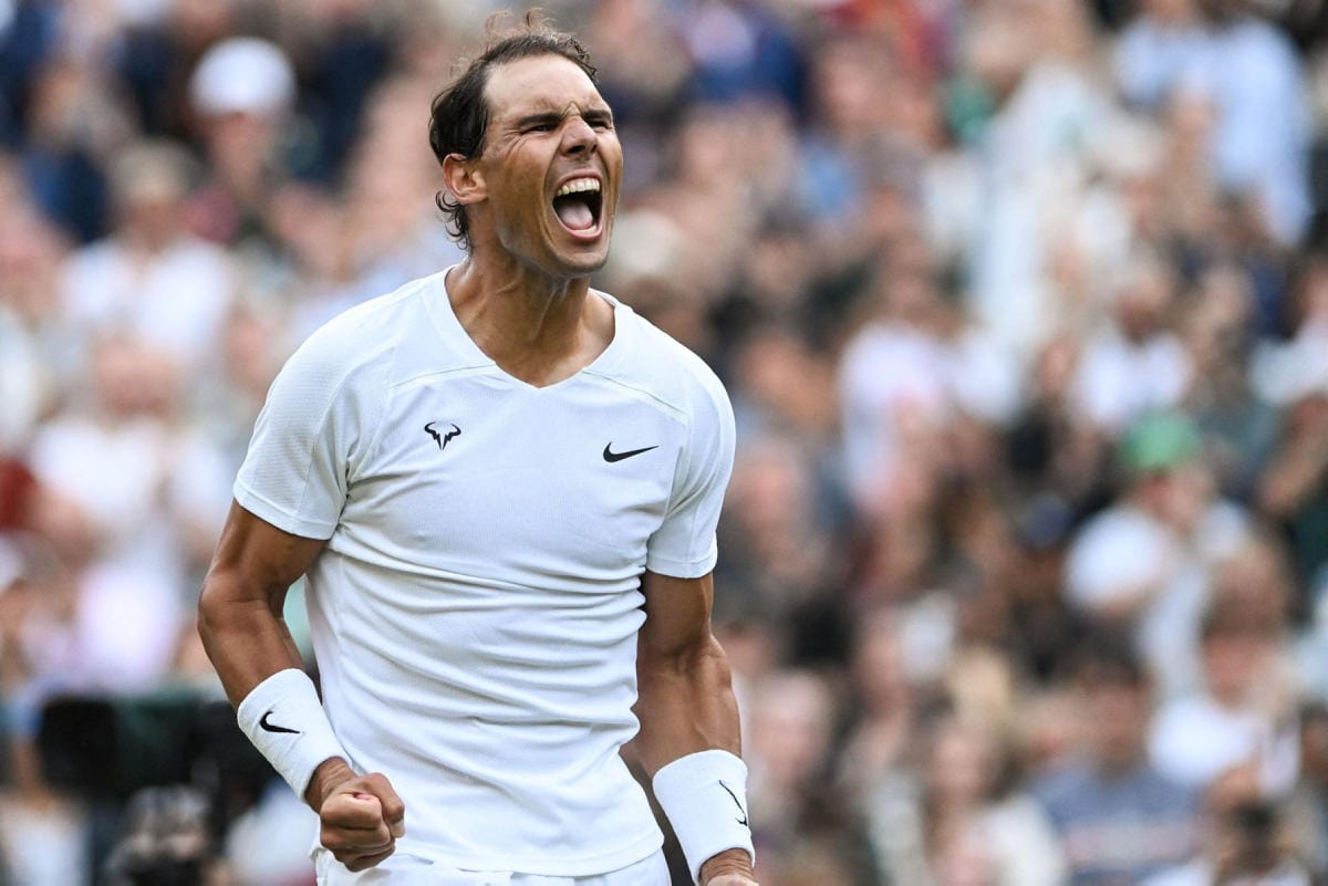 Nadal on voittanut tänä vuonna jo Australian avoimet ja Ranskan avoimet, joten hänellä on mahdollisuudet viedä kaikki neljä grand slam -turnausta nimiinsä yhden kalenterivuoden aikana. LEHTIKUVA/AFP