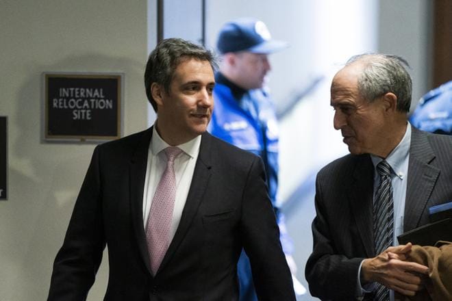 Michael Cohen saapui tiistaina senaatin tiedustelukomitean kuultavaksi Washingtonissa. KUVA: JIM LO SCALZO