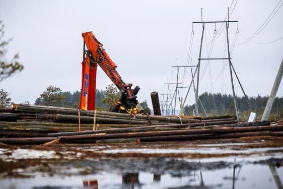 Paukanevaan uponnut kaivinkone on maannut suossa noin pari viikkoa. KUVA: MAIJA SAANIO