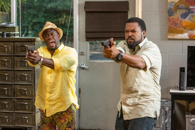 Kevin Hart ja Ice Cube ovat poliisit Ben ja James, jotka lähtevät yhdessä vihjeen perässä Miamiin Ride Along 2 -toimintakomediassa. KUVA: TV5