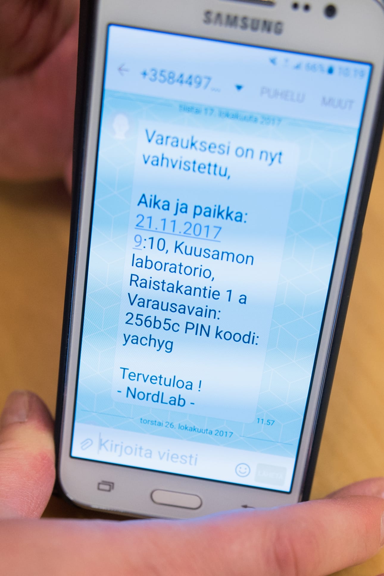 Tiedon ajanvarauksesta saa puhelimeen.