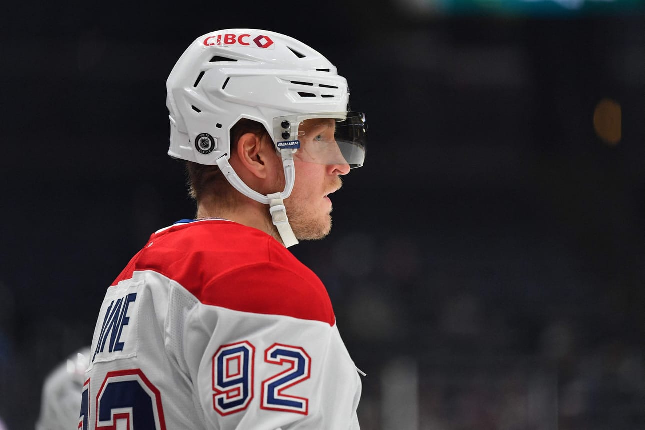 Patrik Laine osui heti palattuaan sairastelun jälkeen kaukaloon. Arkistokuva. LEHTIKUVA/AFP