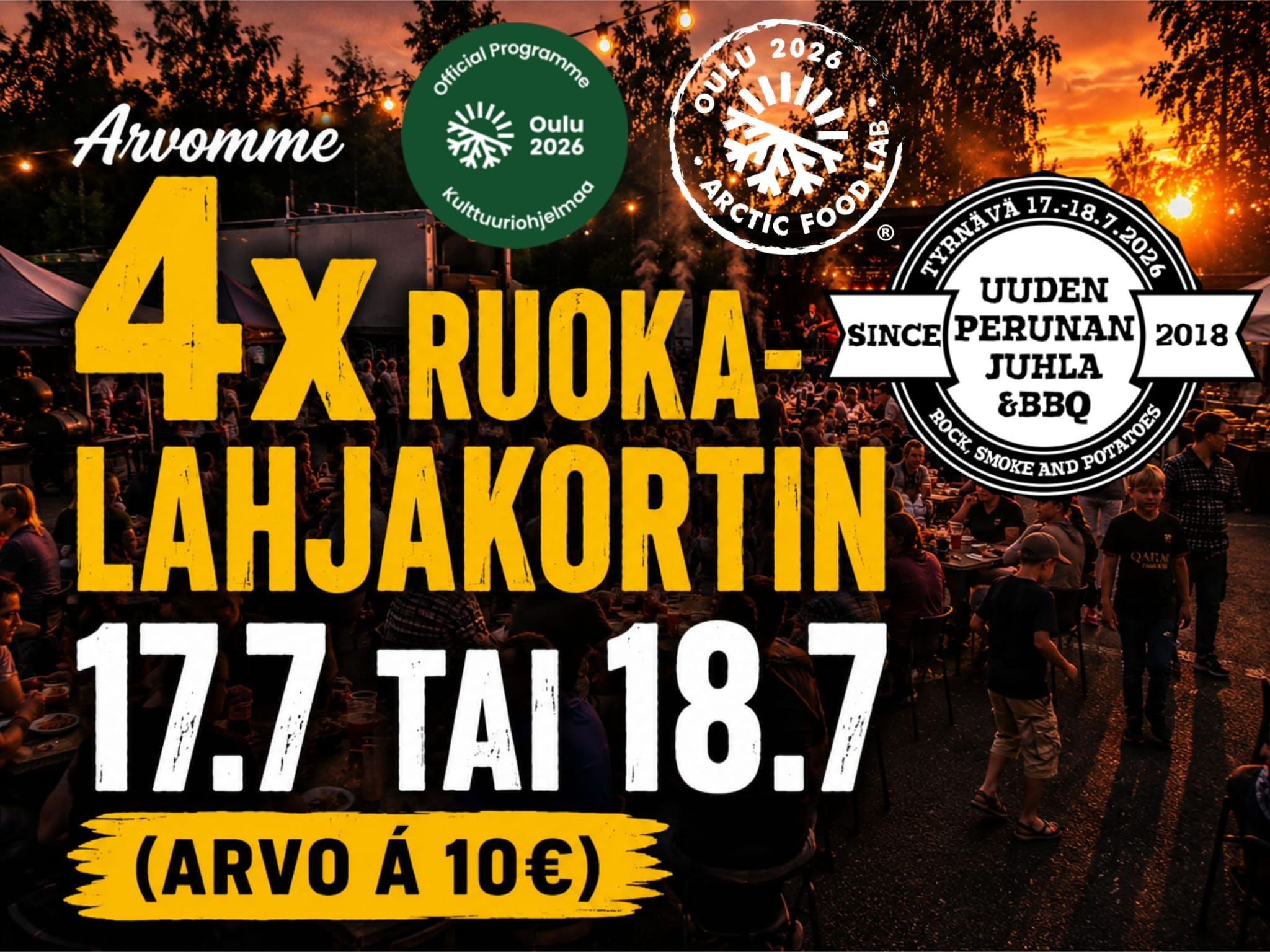 Osallistu arvontaan ja lähde ystävän kanssa Uuden perunan juhlaan Tyrnävälle!