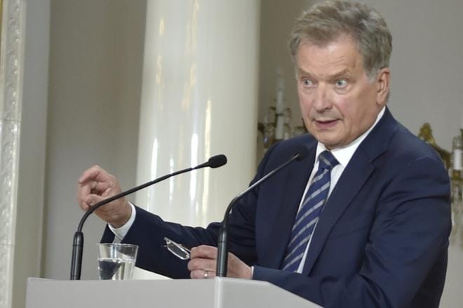 Tasavallan presidentti Sauli Niinistö oli tyytyväinen tapaamisen sujumiseen. KUVA: KIMMO PENTTINEN