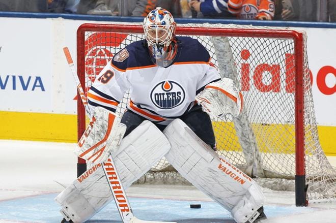 Edmonton Oilersin Mikko Koskinen pelasi nollapelin. KUVA: LEHTIKUVA / CLAUS ANDERSEN