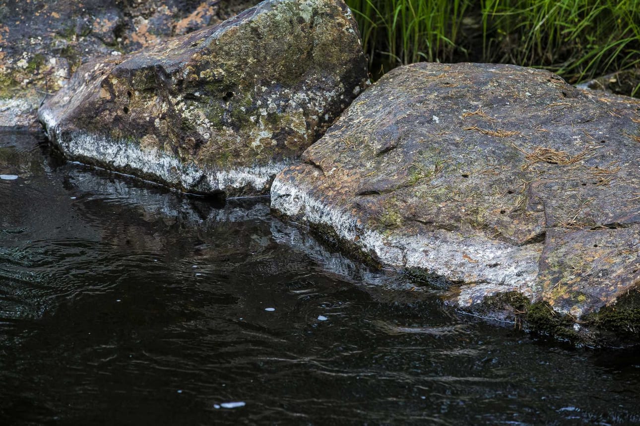 Valkoinen töhnä on hienojakoista kuin liitujauho.