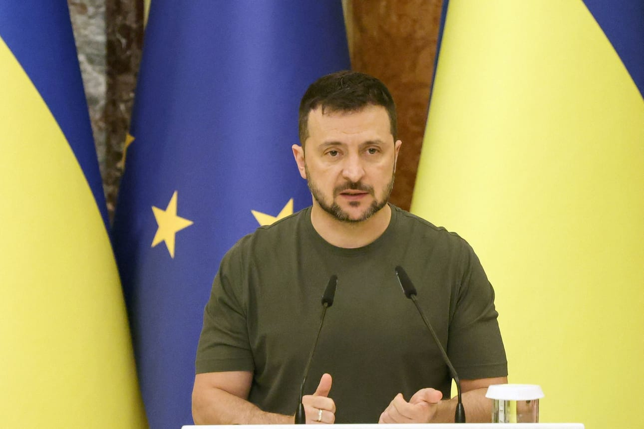 Ukrainan presidentin Volodymyr Zelenskyin mukaan kansainvälinen tuki Ukrainalle on kiihtynyt syyskuussa. LEHTIKUVA/AFP