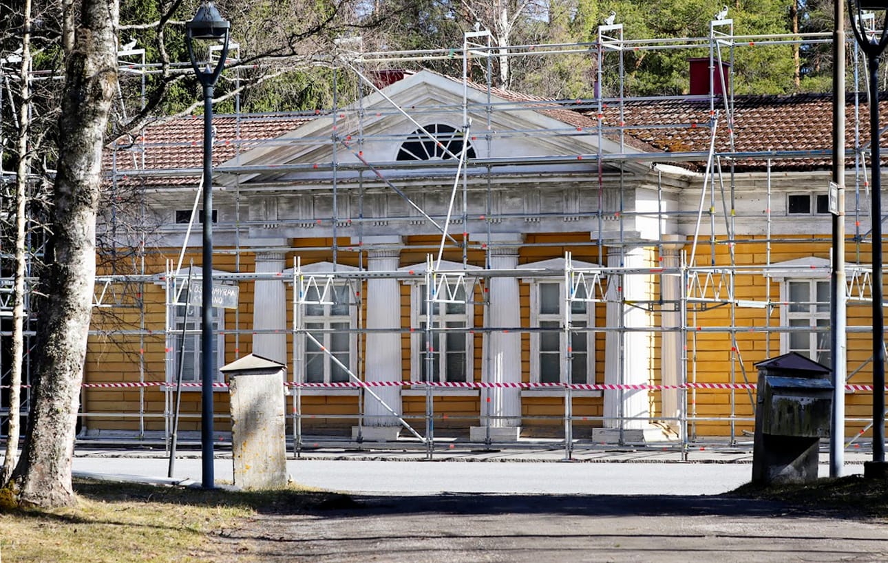 Propeeri, eli ruutilaboratorio on ollut pitkään kunnostuksessa, mutta nyt se on avattu vierailijoille. Kuva on otettu vuonna 2025.