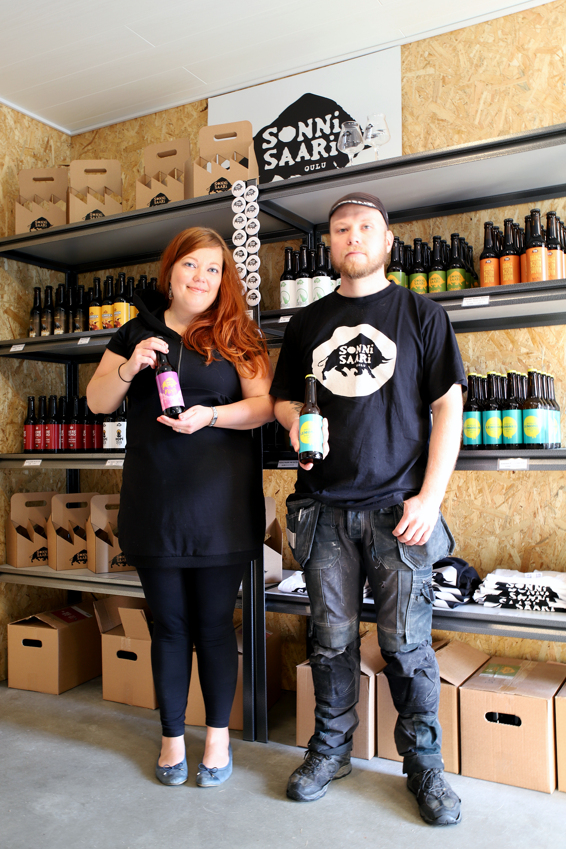 Sonnisaari panimon Outi ja Timo Kanniainen.