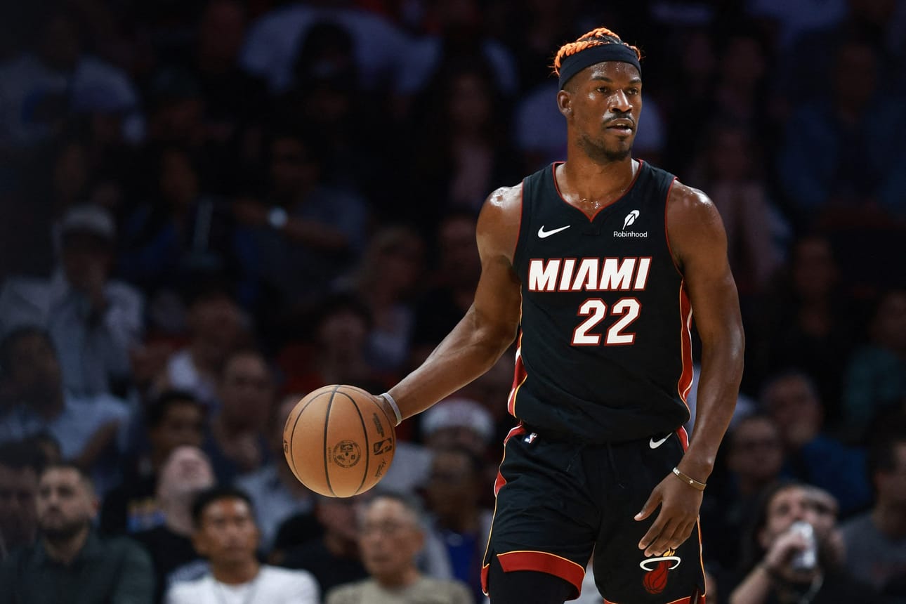 Jimmy Butler, 35, on pelannut Miamissa vuodesta 2019 lähtien. LEHTIKUVA/AFP