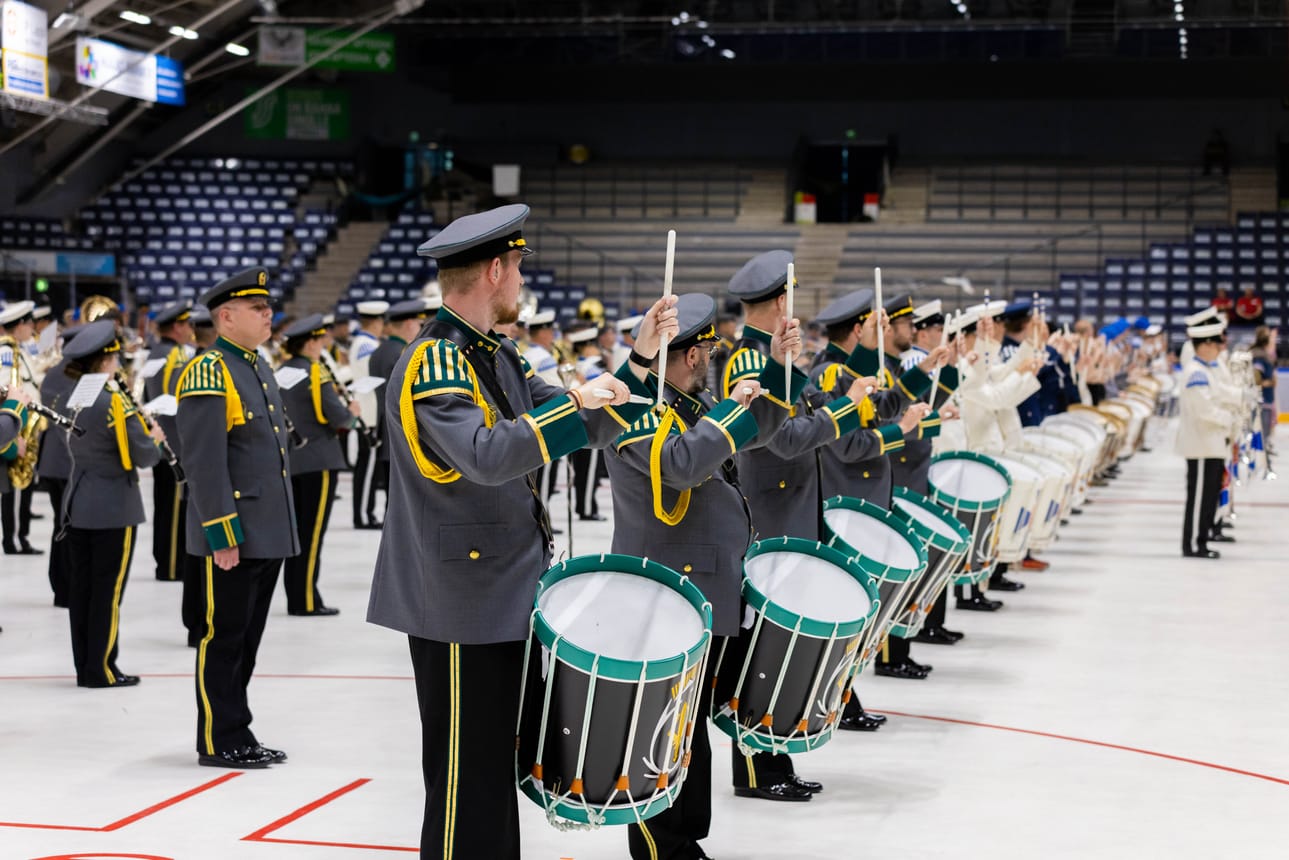 Marssimusiikin show'ssa ovat mukana kaikki sotilassoittokunnat, tässä Lapin sotilassoittokunta.