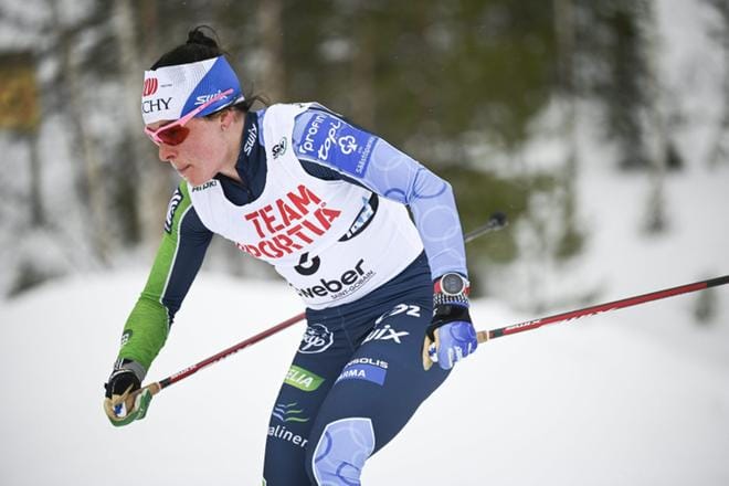 Krista Pärmäkoski on Suomen naisten ykkösnimi Rukan maailmancupin hiihdoissa viikonvaihteessa. Kuva: Lehtikuva / Jouni Porsanger