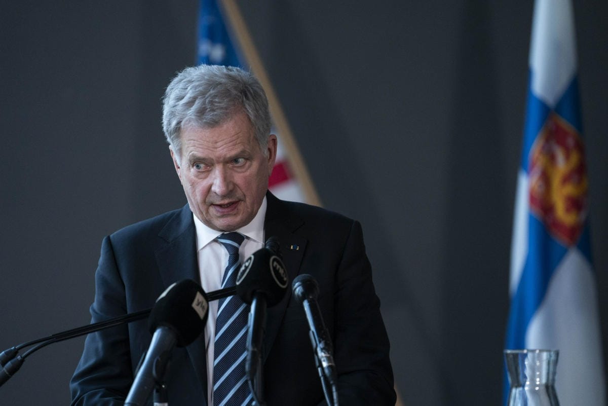 Presidentti Sauli Niinistön mukaan tapaamisessa presidentti Joe Bidenin kanssa tuli selväksi, että Naton avoimien ovien politiikka jatkuu. Niinistö piti tapaamisen jälkeen lehdistötilaisuuden Suomen Washingtonin-suurlähetystössä. LEHTIKUVA / Sarah Silbiger