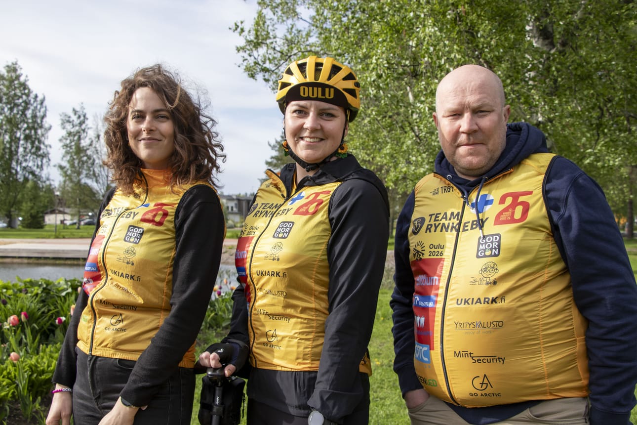 Katariina Huikari, Saija Kortet ja Jarkko Hautamäki ovat mukana Team Rynkeby Oulun joukkueessa.