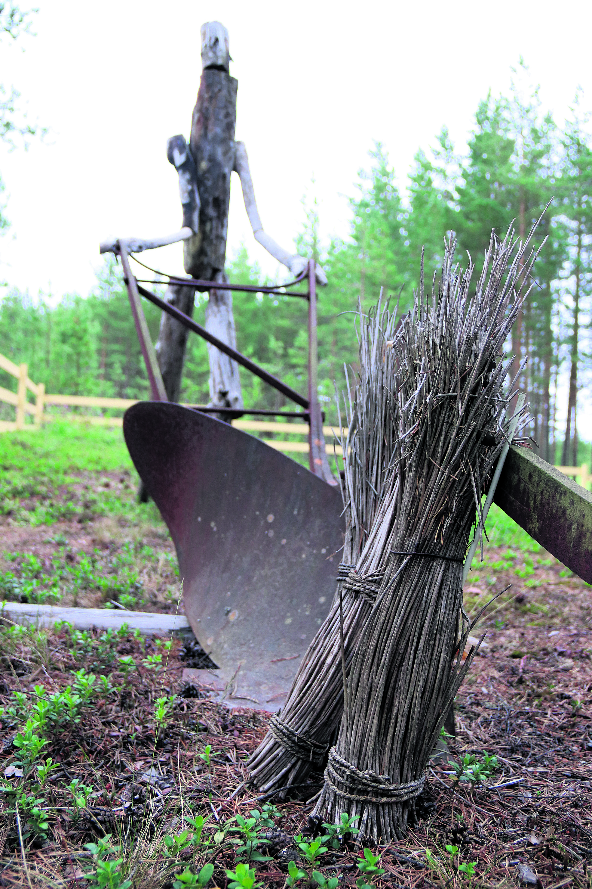 Päähänpisto sai Leena ja Kuisma Langin rakentamaan meren ajopuista patsaan kesämökkinsä pihapiiriin.