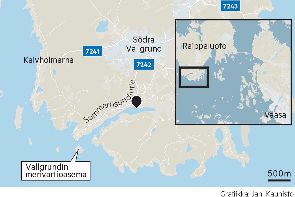 Sommarösundin uimaranta sijaitsee Raippaluodon lounaiskulmassa.