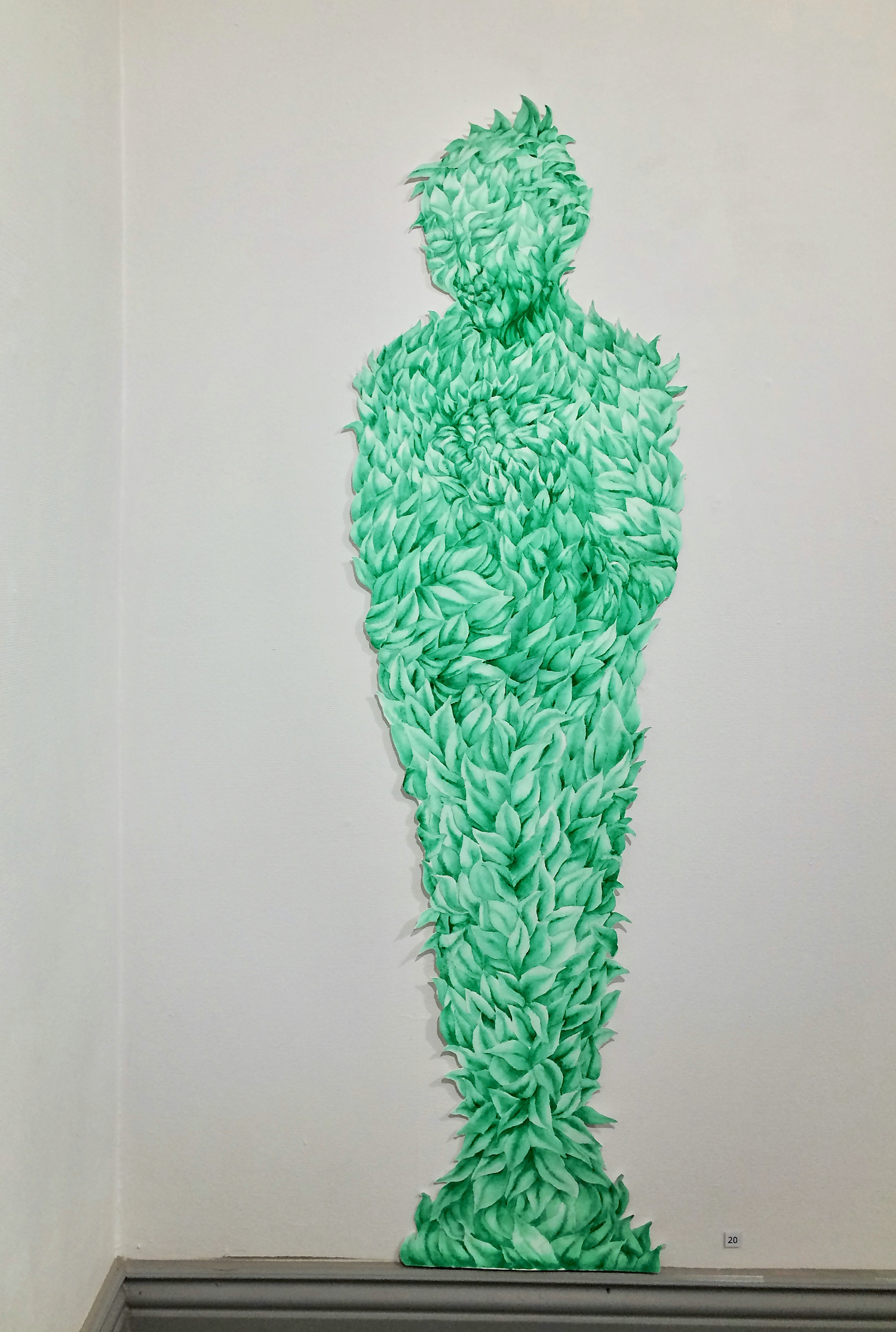 Anni Arffman: Joka tapauksessa otan sinut, 2023, muotoonleikattu akvarelli.