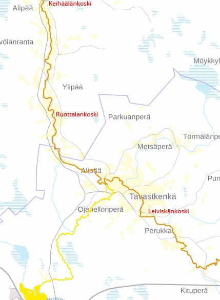 Siikajoen latvaosien kunnostushanketta valmistellaan Hyvölänrannan ja Tavastkengän maisemiin Siikajokeen, Keihäälänkosken ja Leiviskänkosken välille.