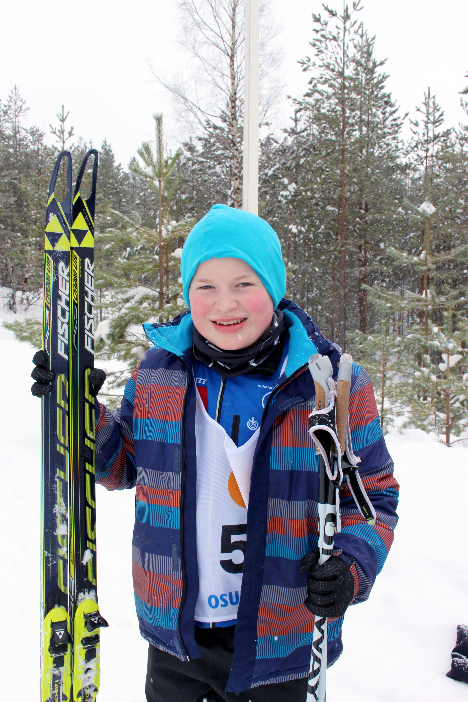 12-vuotiasta Ossi Hyttistä ei ladulle meno jännittänyt, vaikka kilpakumppanit olivatkin vanhempia.