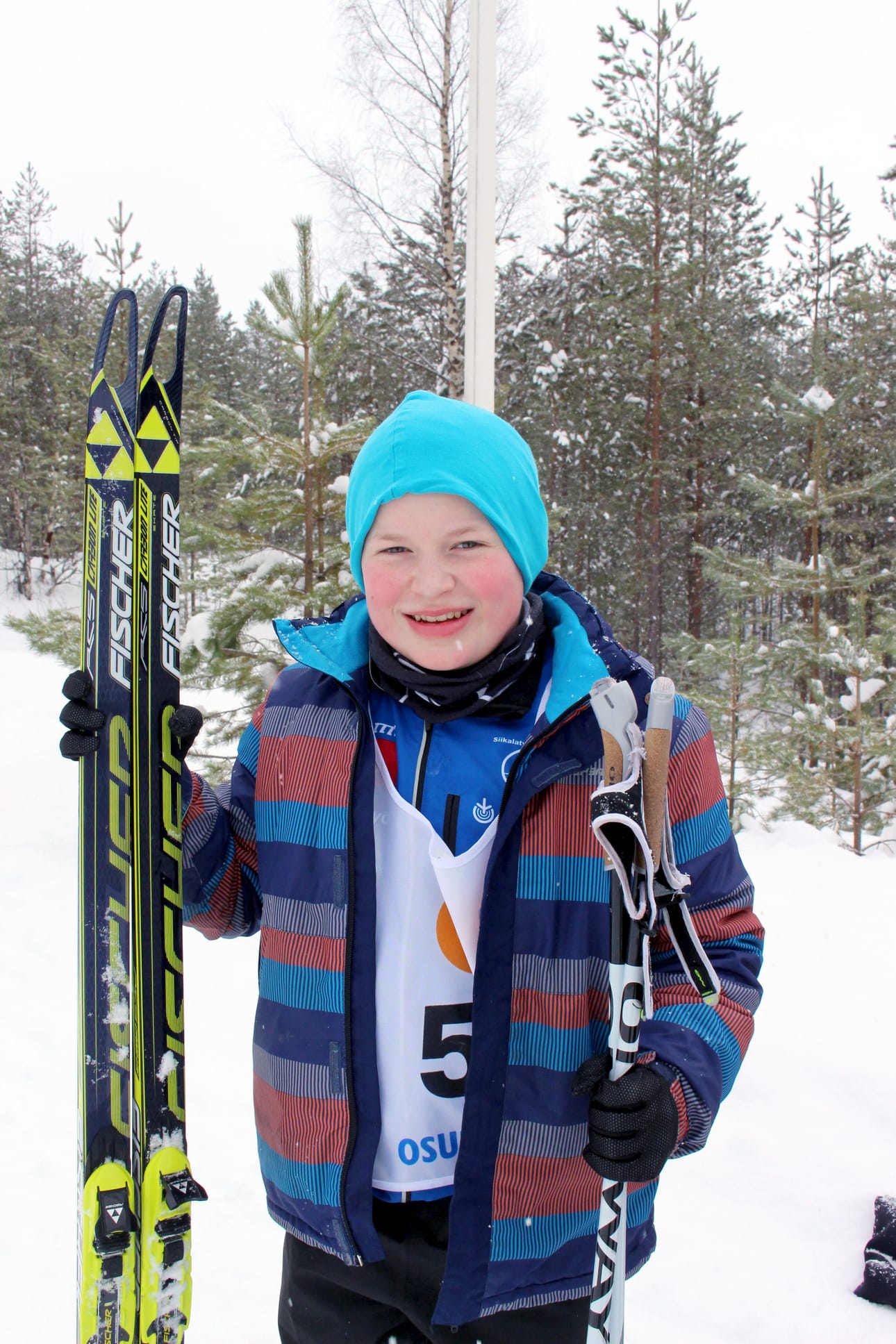 12-vuotiasta Ossi Hyttistä ei ladulle meno jännittänyt, vaikka kilpakumppanit olivatkin vanhempia.
