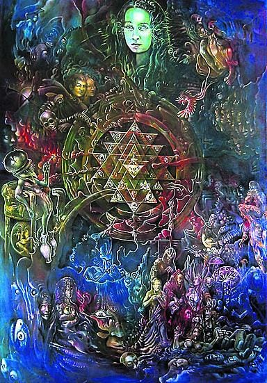 Shri Yantra edustaa Jussi Löfin maalaus-maailmaa.