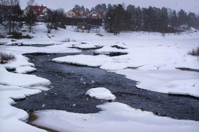 Kyrönjoen varrella näytti maaliskuun lopulla tältä. Kuva: Minna Antila