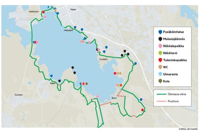 Eteläisen kaupunginselän ulkoilureitin suunnitelma on nelivaiheinen: Ensimmäisessä vaiheessa haetaan ulkoilureittitoimitusta Maanmittauslaitokselta, toisessa vaiheessa rakennetaan reitin puuttuvat osat, kolmannessa parannetaan ja levennetään kulkuväyliä ja neljännessä rakennetaan puuttuvat sillat.